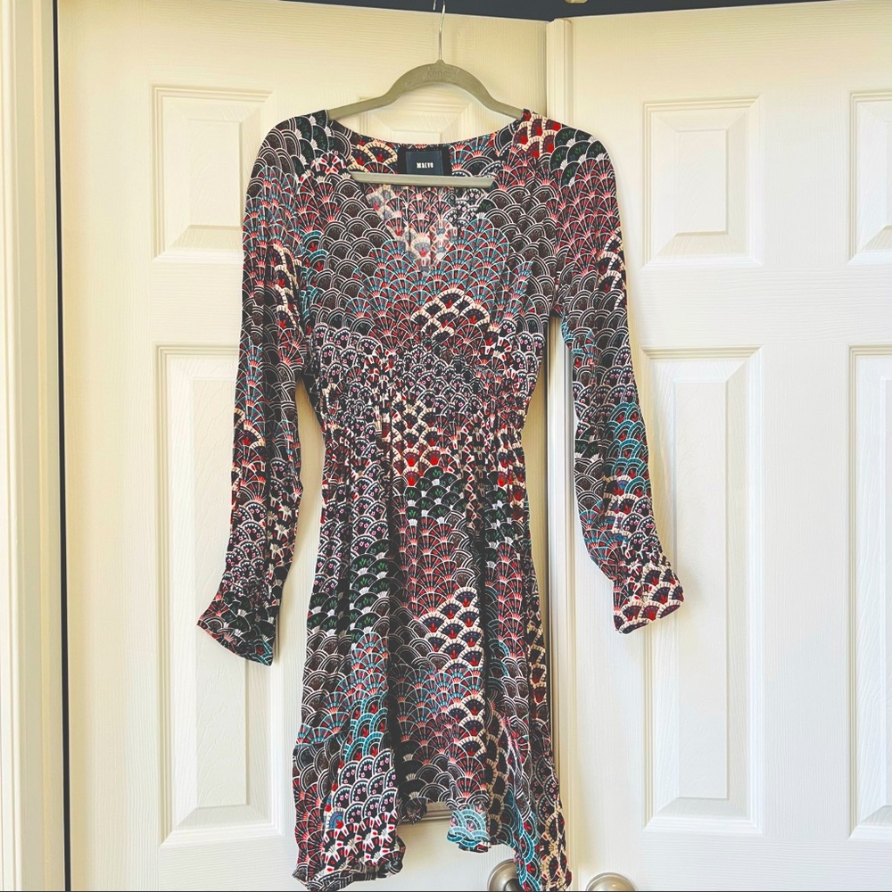 Maeve Multicolor Patterned Midi Dress